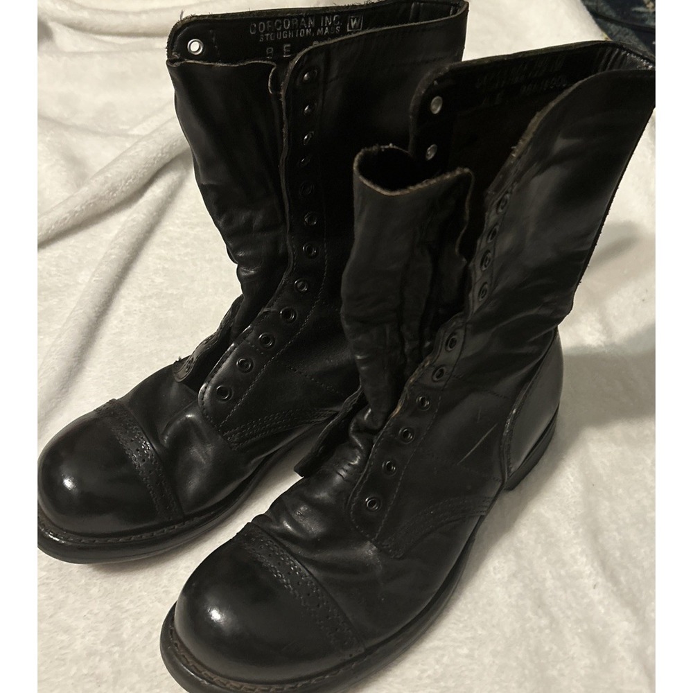 VTG CORCORAN JUMP BOOTS 9 E Cap Toe Combat Military Missing Laces